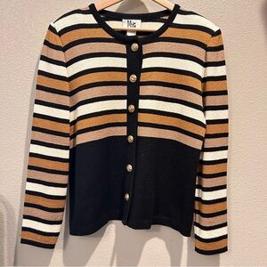 Mita Vintage 80’s/90’s Striped Button-Front Women’s Boxy Cardigan Sweater Size 8